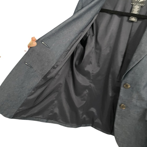 Lord & Taylor Navy Denim Stretch Blazer 12 - Picture 3 of 6